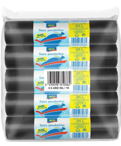 Sac poubelle Aro 50 L x 10 (vendu par 5)