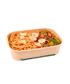 Barquette alimentaire carton rectangulaire 500 ml par 50