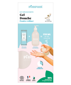 Kit découverte gel douche fleur de coton poudre à diluer