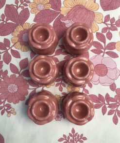 6 bougeoirs bouton de rose vintage