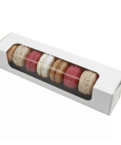 Boite macaron blanche pour 8 macarons en carton par 25