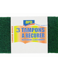 Tampon vert à récurer x 3 (vendu par 10) Aro