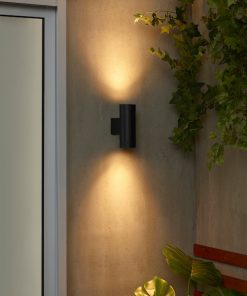 Lèche-mur/liseuse installation fixe, pour extérieur noir, 16 cm