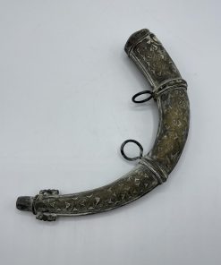 Ancienne poire à poudre pour fusil vintage oriental