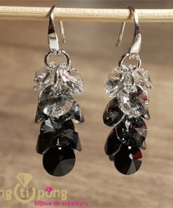 Boucles argent et cascades de cristaux de luxe 3 coloris signées SPARK