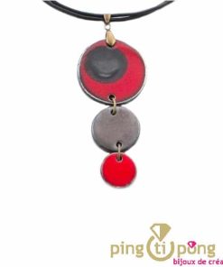 Collier en céramique émaillée trois tons de Christine ALLOING