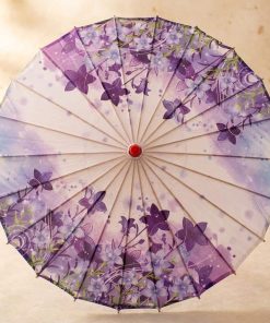 Ombrelle Traditionnelle Japonaise avec Fleurs de Lavande