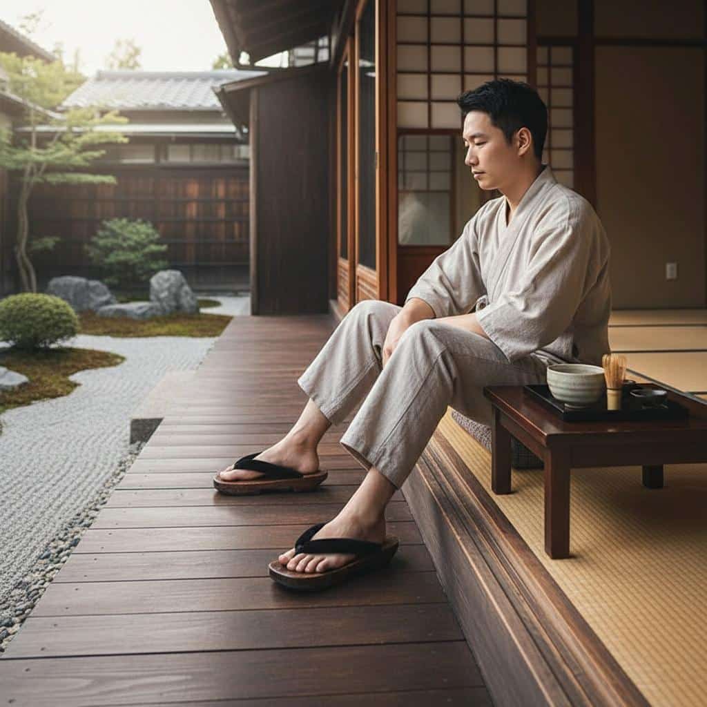 Zori japonaise noire uni – Image 4
